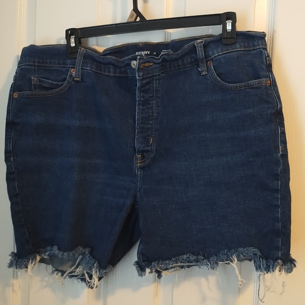 Old Navy Denim Extra High Rise Frayed Hem Shorts